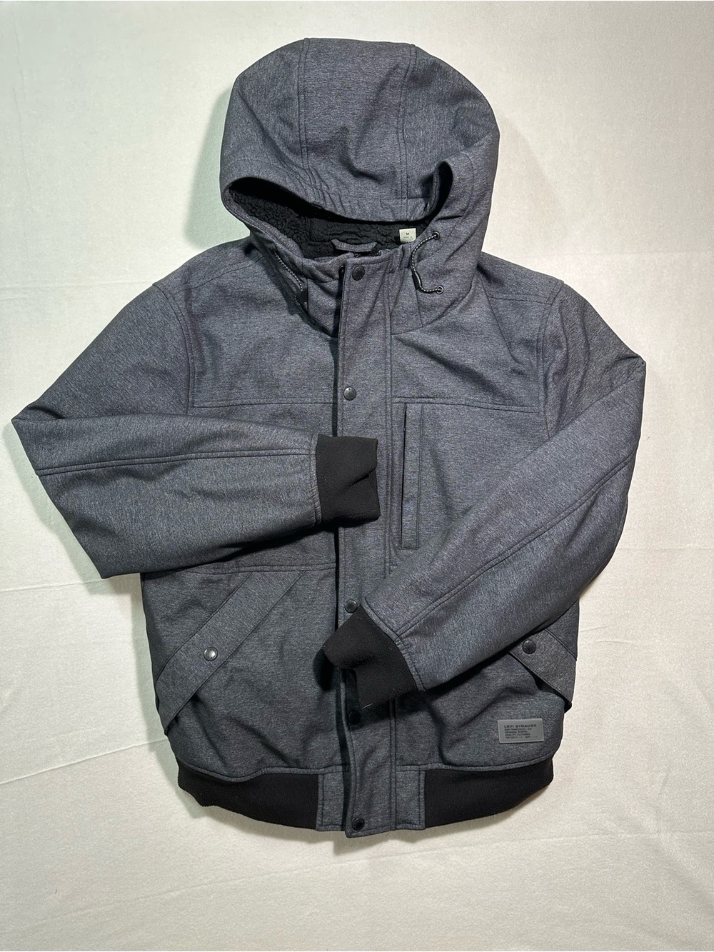 Levi’s Men’s Gray Sherpa Lined Hooded Jacket M